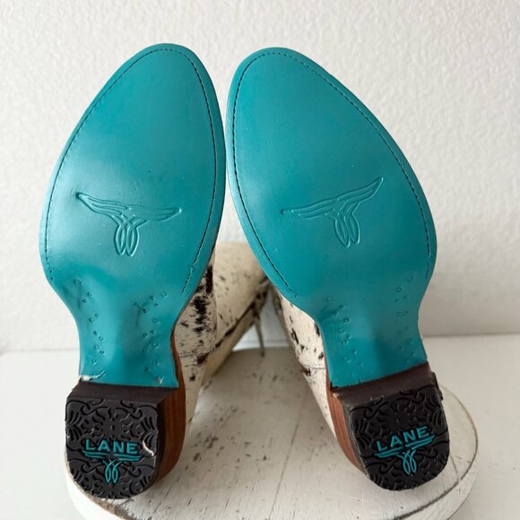 Lane Boots Womens Cowhide Cowboy Boots Tall Brown Western Cow Skin Size 6.5 NEW - Picture 10 of 13